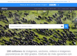 How alamy.es looks like on a tablet such as an iPad.