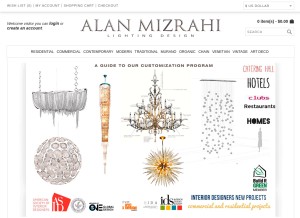 How alanmizrahilighting.net looks like on a tablet such as an iPad.