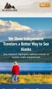 How alaska.org looks like on a mobile device such as an iPhone.