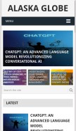 How alaskaglobe.com looks like on a mobile device such as an iPhone.