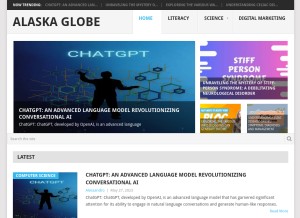 How alaskaglobe.com looks like on a tablet such as an iPad.