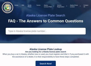 How alaskalicenseplate.com looks like on a tablet such as an iPad.
