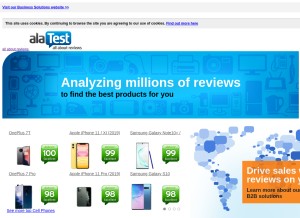 How alatest.com looks like on a tablet such as an iPad.