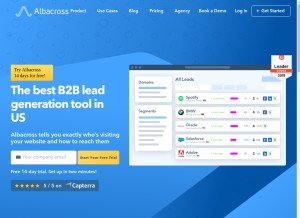 How albacross.com looks like on a tablet such as an iPad.