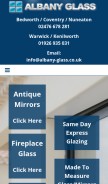 How albany-glass.co.uk looks like on a mobile device such as an iPhone.