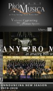 How albanypromusica.org looks like on a mobile device such as an iPhone.