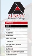 How albanytech.edu looks like on a mobile device such as an iPhone.