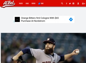 How albat.com looks like on a tablet such as an iPad.
