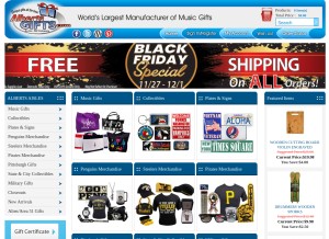 How albertsgifts.com looks like on a tablet such as an iPad.