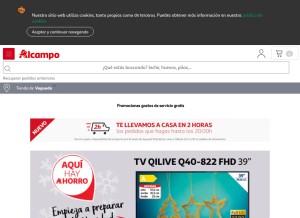 How alcampo.es looks like on a tablet such as an iPad.