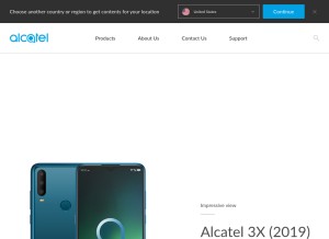 How alcatelmobile.com looks like on a tablet such as an iPad.