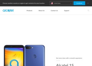 How alcatelonetouch.com looks like on a tablet such as an iPad.
