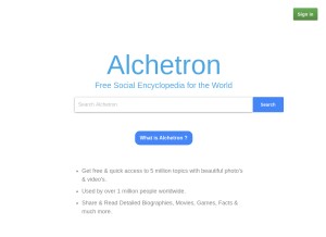 How alchetron.com looks like on a tablet such as an iPad.