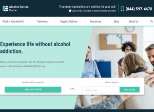 How alcoholrehabguide.org looks like on a tablet such as an iPad.