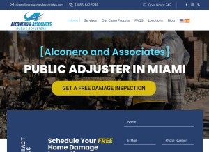 How alconeroandassociatespublicadjusters.com looks like on a tablet such as an iPad.