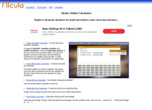 How alcula.com looks like on a tablet such as an iPad.