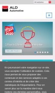 How aldautomotive.fr looks like on a mobile device such as an iPhone.