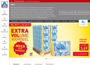 How aldi.nl looks like on a tablet such as an iPad.