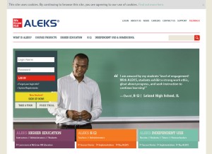 How aleks.com looks like on a tablet such as an iPad.