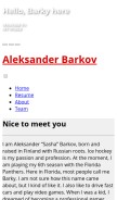 How aleksanderbarkov16.com looks like on a mobile device such as an iPhone.