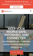 How alertmedia.com looks like on a mobile device such as an iPhone.