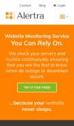 How alertra.com looks like on a mobile device such as an iPhone.
