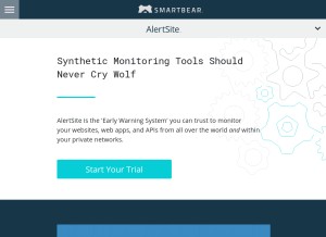 How alertsite.com looks like on a tablet such as an iPad.