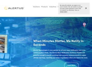 How alertustech.com looks like on a tablet such as an iPad.
