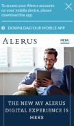 How alerusfinancial.com looks like on a mobile device such as an iPhone.
