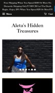 How aletashiddentreasures.com looks like on a mobile device such as an iPhone.
