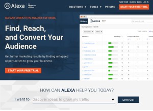 How alexa.com looks like on a tablet such as an iPad.