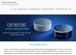 How alexaechosetup.com looks like on a tablet such as an iPad.