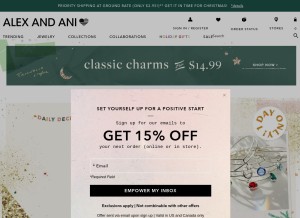How alexandani.com looks like on a tablet such as an iPad.