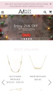 How alexmikajewelry.com looks like on a mobile device such as an iPhone.