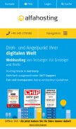 How alfahosting.de looks like on a mobile device such as an iPhone.