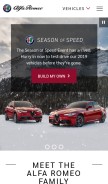 How alfaromeousa.com looks like on a mobile device such as an iPhone.