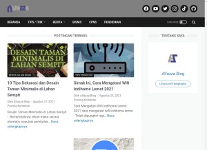How alfazzablog.com looks like on a tablet such as an iPad.
