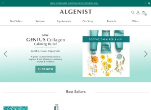 How algenist.com looks like on a tablet such as an iPad.