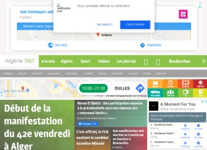 How algerie360.com looks like on a tablet such as an iPad.