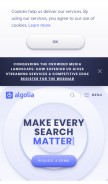 How algolia.com looks like on a mobile device such as an iPhone.