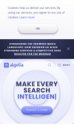 How algolianet.com looks like on a mobile device such as an iPhone.