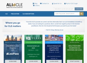How ali-cle.org looks like on a tablet such as an iPad.