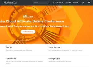 How alibabacloud.com looks like on a tablet such as an iPad.