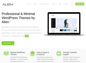 How alienwp.com looks like on a tablet such as an iPad.