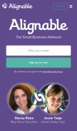 How alignable.com looks like on a mobile device such as an iPhone.