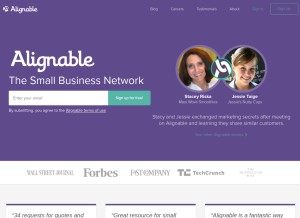 How alignable.com looks like on a tablet such as an iPad.
