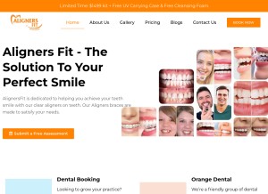 How alignersfit.com looks like on a tablet such as an iPad.