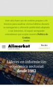How alimarket.es looks like on a mobile device such as an iPhone.