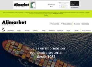 How alimarket.es looks like on a tablet such as an iPad.