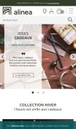 How alinea.com looks like on a mobile device such as an iPhone.